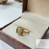 Green Amethyst Ring, 925 Sterling Silver Ring, Gold Gemstone Ring, Engagement Ring, Cz Set Ring, Statement Ring, Dainty Ring, Designer Ring
